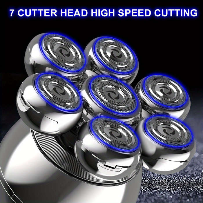 Set - 5 in 1 Men's Electric Shaver With 7 Blades LCD Display Razor USB Rechargeable Shaver Nose Hair