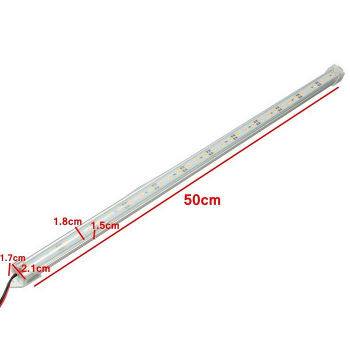 Cool White - 12V 50cm LED Strip Light Bar 5630 SMD Interior Lamp For Car Van Caravan Boat LWB Rear L