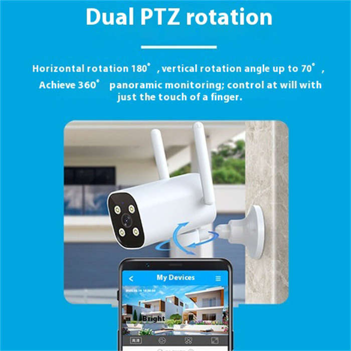 EU Plug - WG39 WiFi IP Camera 1080P Full Color Night Vision IP66 Waterproof Two Way Audio Pan Tilt C