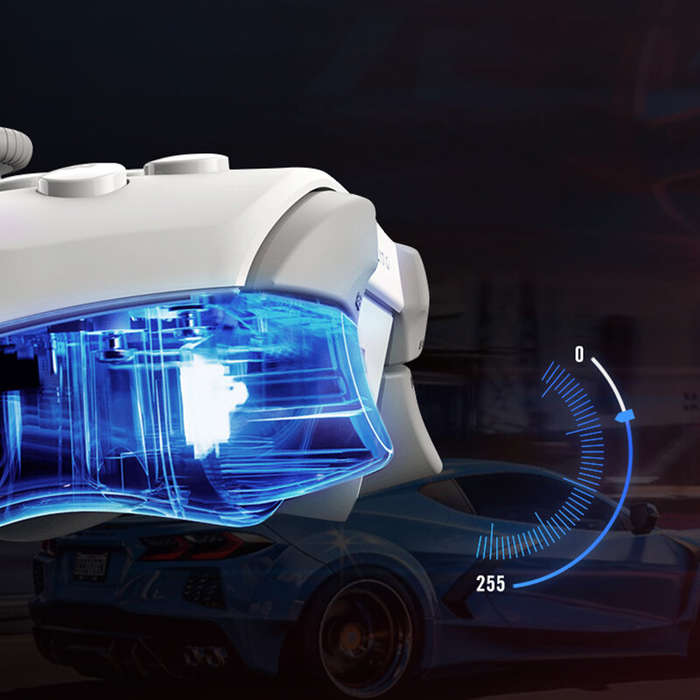 White - Flydigi DuneFox Tri-mode Gaming Controller with Hall Effect Joystick and Trigger Support PC/
