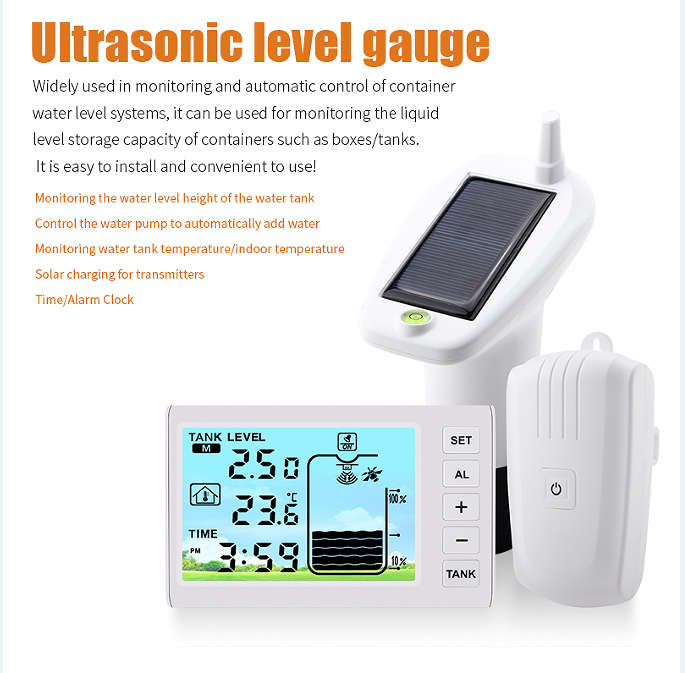 Ultrasonic Level Sensor Ultrasonic Water Tank Liquid Depth Level Meter Sensor Liquid Level Sensor wi