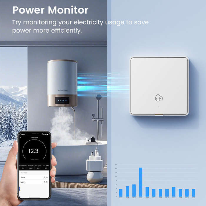 White - SMATRUL 20A 4000W WiFi RF433 Smart Switch For Hot Water Heater AI Assistant Tuya Wall Switch