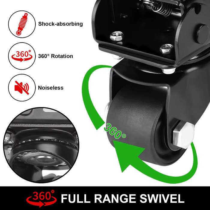 Black - Upgraded Steel Construction Front Wheels Caster Wheel Kit Fit For Milwaukee Rolling Tool Box