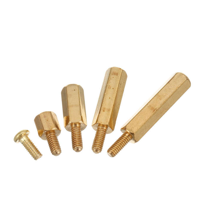 350Pcs Hexagonal Copper Column M2 Hex Nut Standoff Single Head Pillar MFF Male-Female Female For PCB