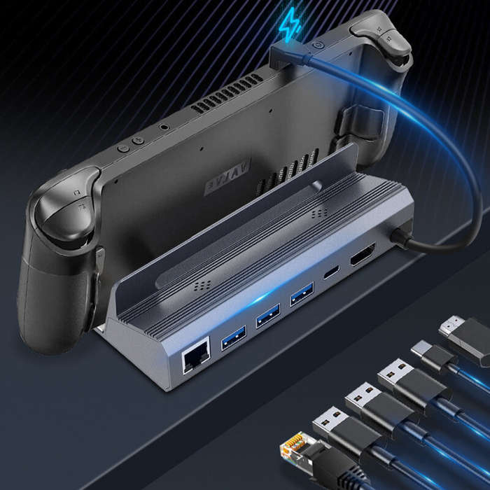 6 In 1 - Bakeey 6-in-1 ROG Type-C Docking Station Steam Deck USB Hubs with USB3.0*3 PD100W Type-C 4K
