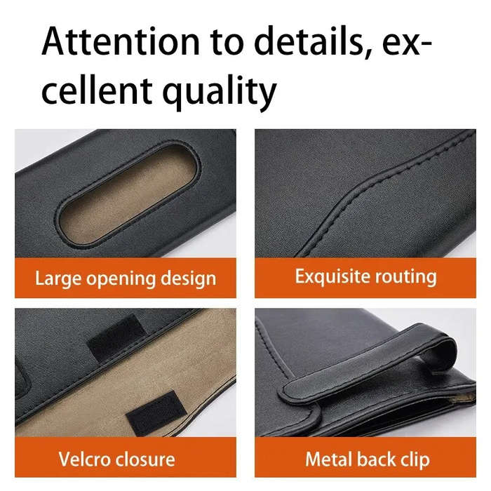 Beige - Car Sun Visor Tissue Box Chair Back Sunroof Car Napkin Box Hanging PU Leather Automotive Int