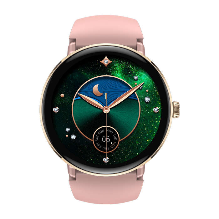 Pink - [World Premiere]Zeblaze Lily 2 1.2inch AMOLED Double Straps bluetooth Call Heart Rate Blood P