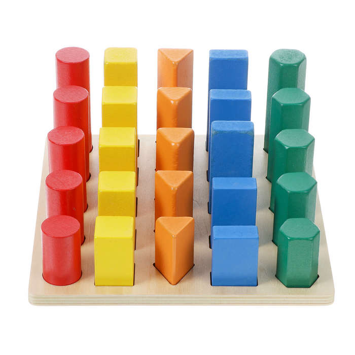 Kids Wooden Geometric Toys Shape Color Cognition Hand Eye Coordination Training Early Educational Pu