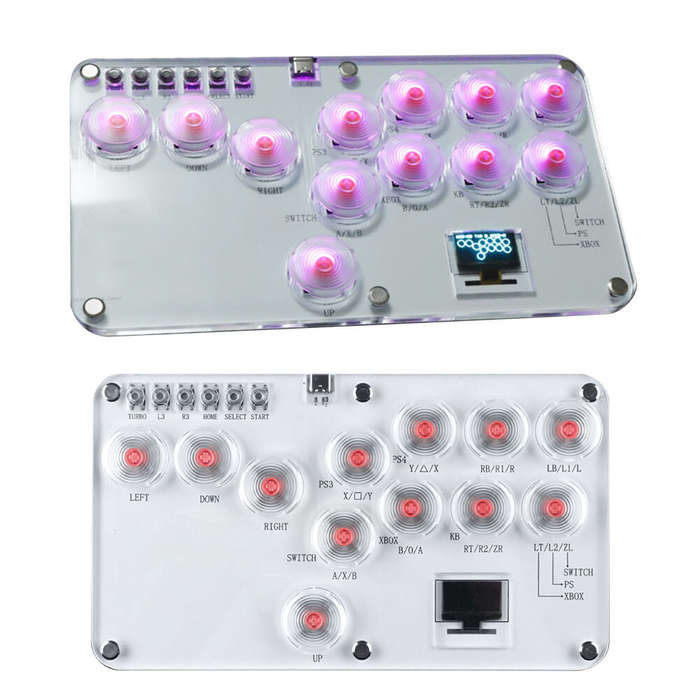 White - Hitbox 12-keys All-Button Leverless Arcade Joystick Controller Supports Turbo & Hot Swap Cus