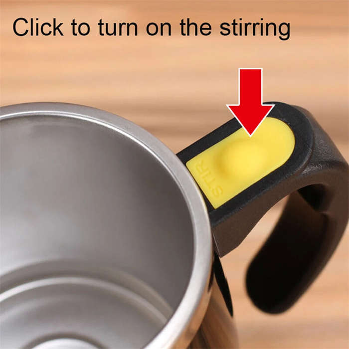 Black - 450ml Electric Self Stirring Magnetic Stainless Steel Coffee Mug Coffee Milk Mixing Cup Blen