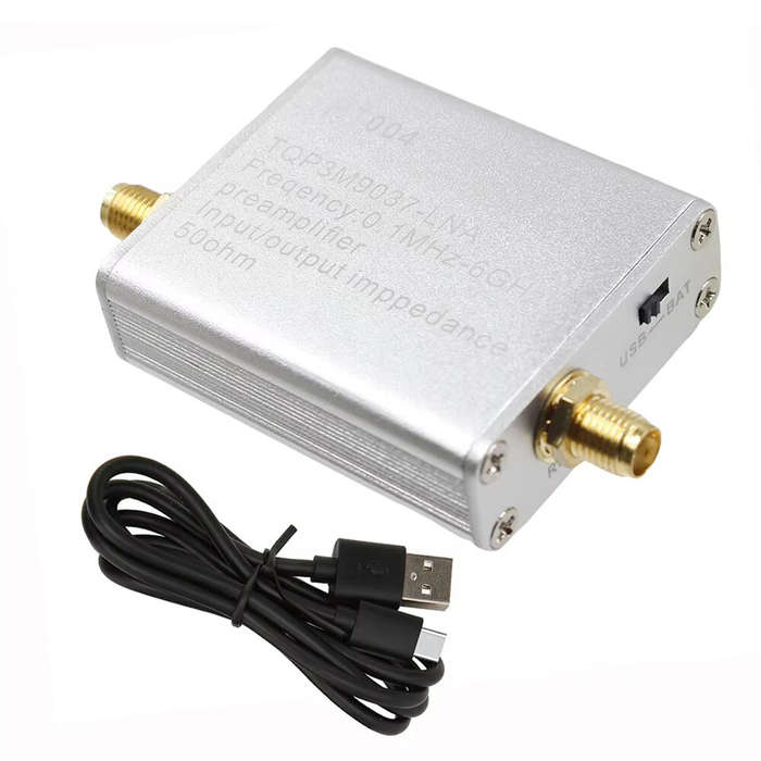Silver - HT004 100K-6GHz Wideband Low Noise Amplifier 20dB High Gain Full Band Low Noise Amplifier w