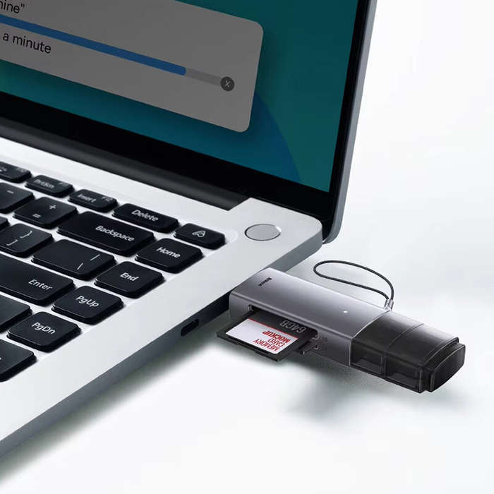 Baseus BS-OH069 2-in-1 Card Reader USB-C&USB3.0 to SD/TF Card Reader 104MB/s 2TB Smart Cardreader Pl