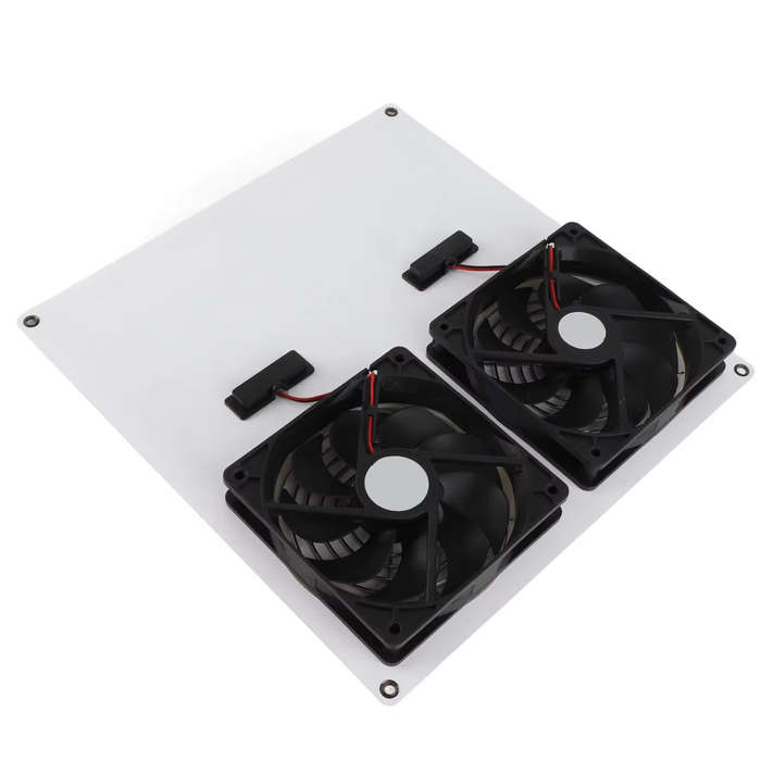 20W - Solar Panel Powered Fan 12inch Waterproof Dual Fan 100W Solar Exhaust Fan for Chicken House Gr