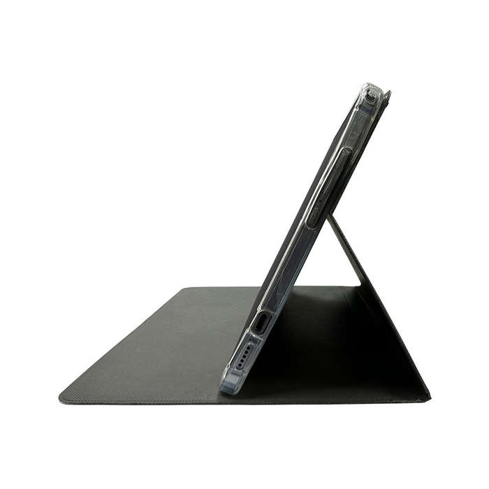 Grey - N-ONE NPad Plus 10.4 Inch Tablet Tri Fold Case Cover Holster + Tempered Glass Film Screen Pro