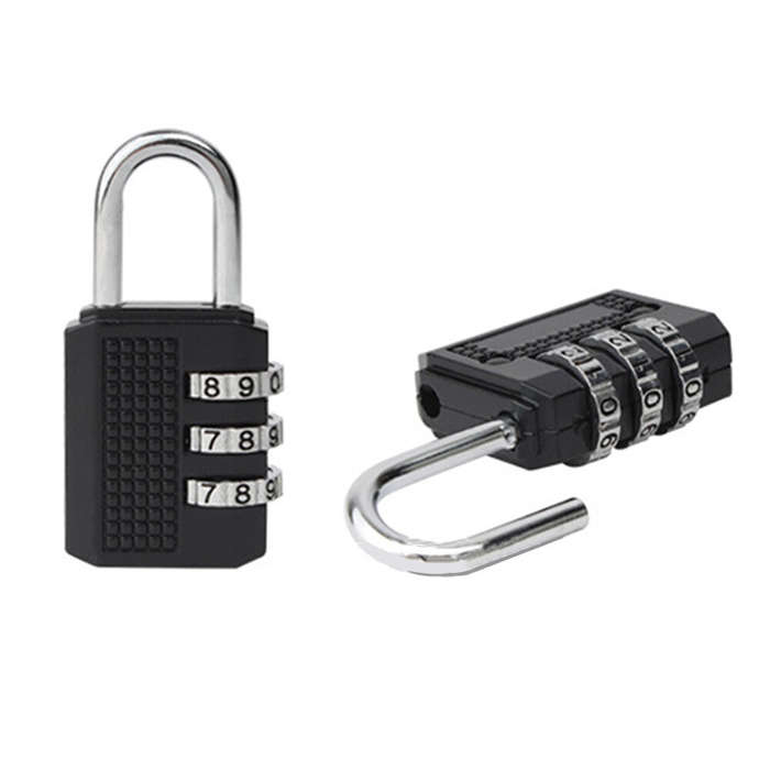 Zinc Alloy Miniature Combination Lock 532510mm Black Secure Luggage Pouch Storage High-Quality Durab