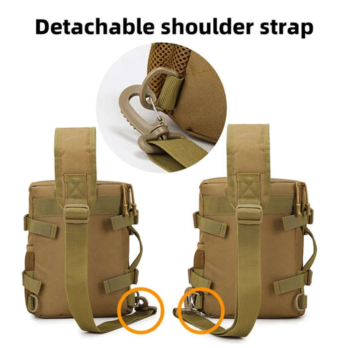 Black - IPRee Tactical Camping Chest Bag Outdoor Hiking Trekking Fishing Cycling Pack Portable Trave