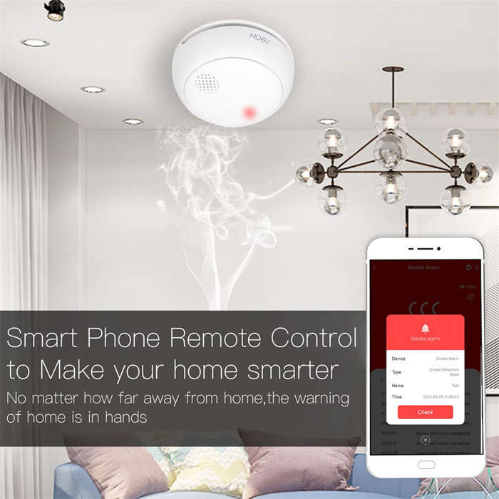 MOES Tuya ZigBe Smart Wireless Smoke Detector Fire 85dB Sound Alarm Siren Sensor Smart Safety Protec
