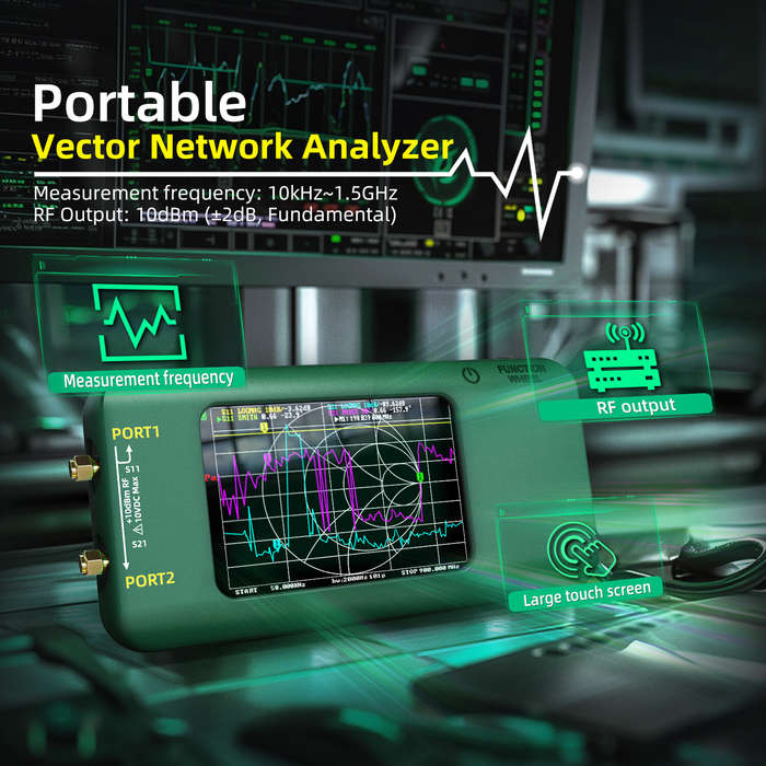 Green - BSIDE P5 Vector Network Analyzer 10kHz to 15GHz 320*480 3.98-inch TFT Display 3000mAh Batter