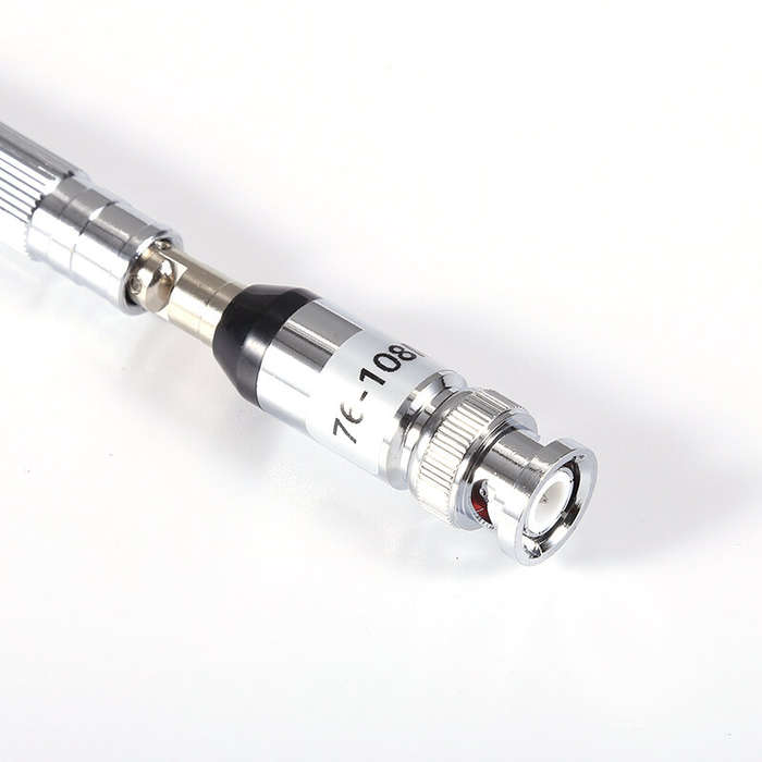 Silver - BNC FM Antenna 76-108 MHz Extendable to 123cm Portable Radio Transceiver Enhanced Signal Re
