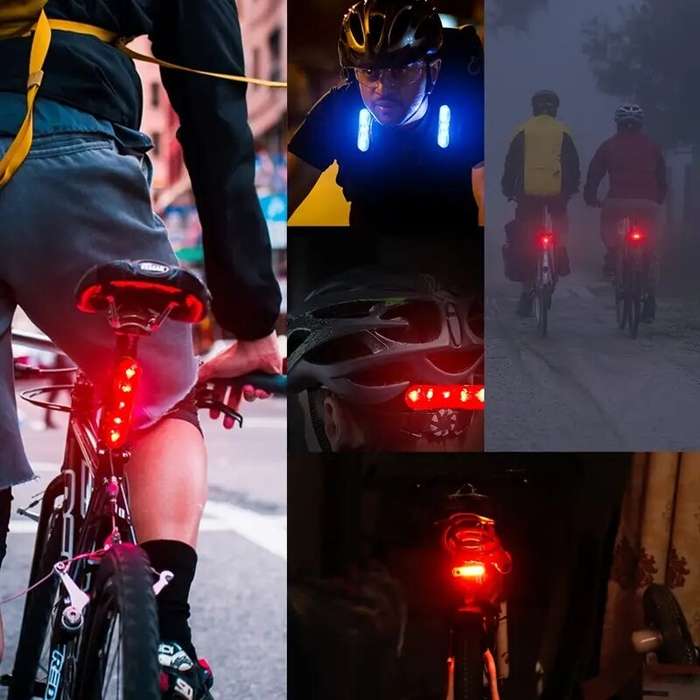 Red - Bike Rear Light USB Rechargeable Bicycle Tail Light For Cycling Helmet Backpack Safety Warning