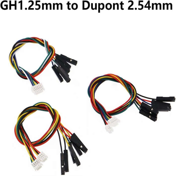 Kit - GH1.25MM Male Housing Connector Kit with Lock to DuPont 2.54MM Crimped Cables 20cm 26AWG Multi