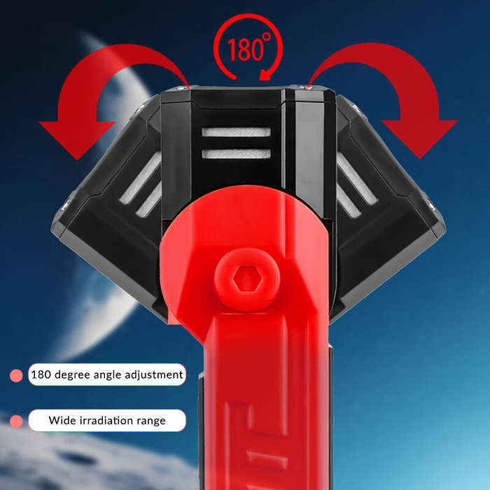 Yellow - Bikight LED COB 600LM 180 Rotation Multifunctional Magnetic Flashlight USB Rechargeable Wor
