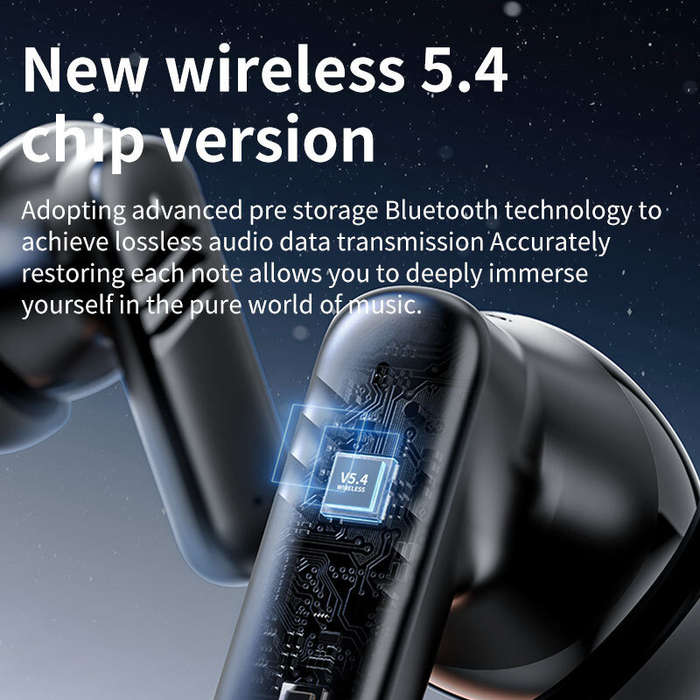 White - LX30 TWS bluetooth Headset Wireless Earphone LED Touch Screen ENC Call Noise Reduction 10mm