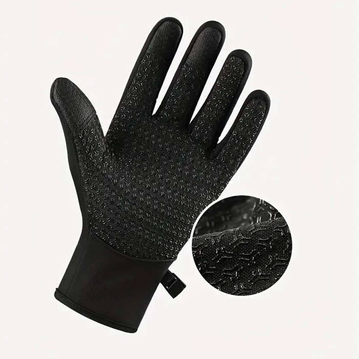 L - Golovejoy Warm Gloves Touch Screen Windproof Plus Velvet Wear-Resistant Gloves for Cycling Drivi