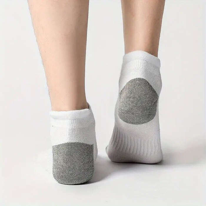 Black - 6 Pair Cotton Men Socks Comfy Solid Color Male's Short Sock Summer Cycling Breathable Mesh R