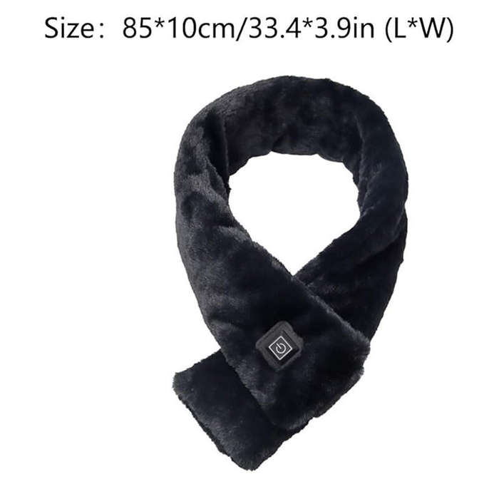 Black - TENGOO Outdoor Warm Electric Heating Scarf Intelligent Heating Scarf 3 Gear Heating USB Heat