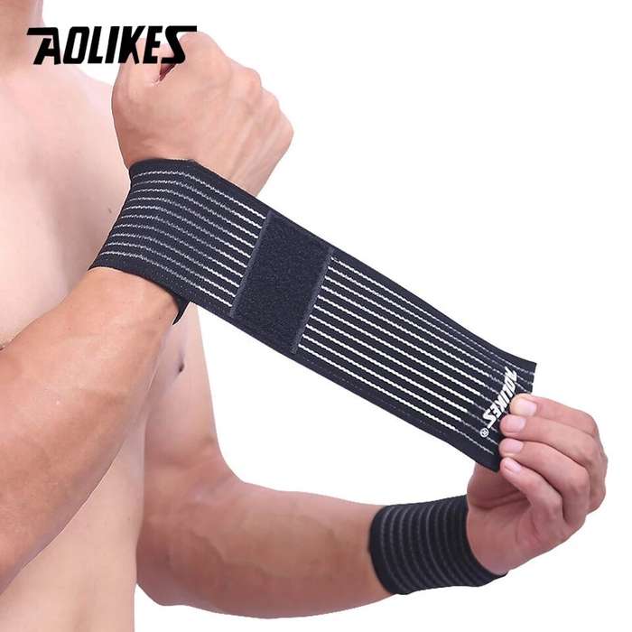 Black - AOLIKES 1PCS Cotton Elastic Bandage Wrist Band Anti-slip Breathable Hand Protection for Weig