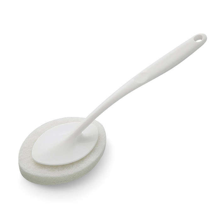 White - Honana Home Multifunctional Long Handle Dismountable Hook and Loop Design Sponge Cleaning Br