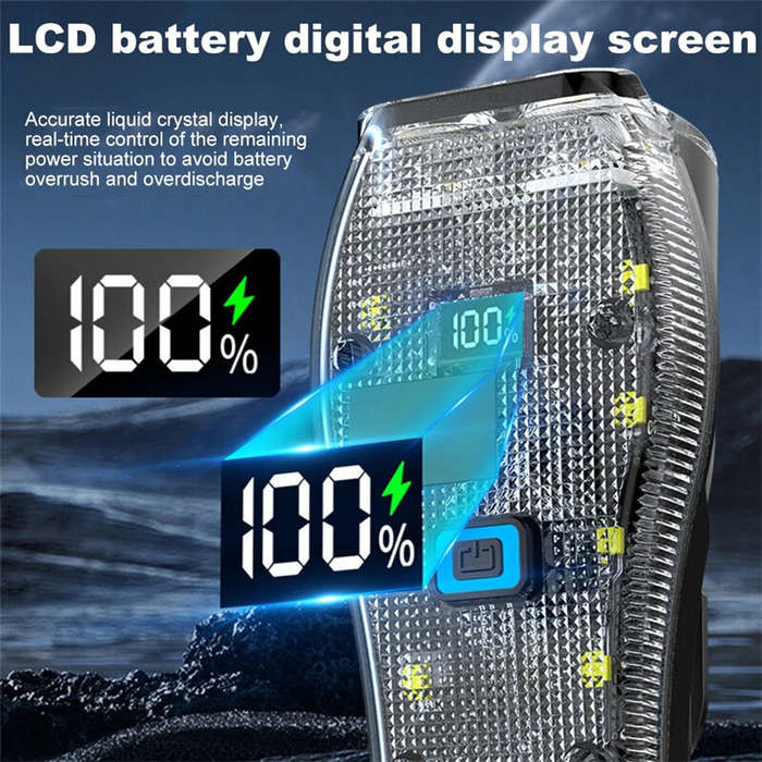 White - BIKIGHT Bike Headlight 4 LED Large Beads 2000mAh Battery Dual Distance Beam Design Waterproo