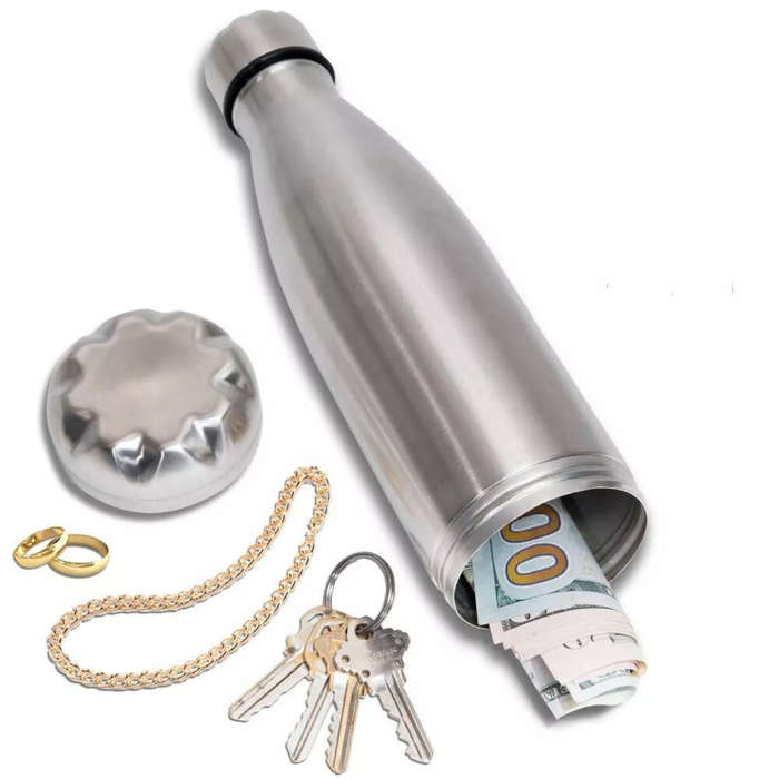 stainless - IPRee 750ml Water Bottle with Compartment Portable Water Bottle Pill Organizer Can Safe