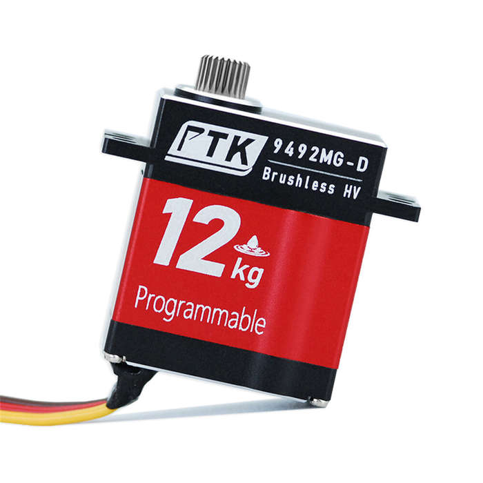 Red - PTK 9492 MG-D 9g 12KG High Torque Stainless Steel Gear Waterproof Brushless Digital RC Servo f