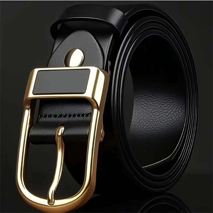 130CM - 110-130cm Men's Casual Belt with Alloy Buckle 3.3cm Wide Simple Convenient Business Casual P