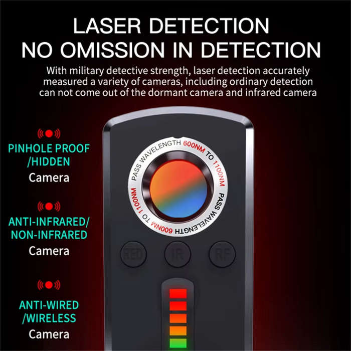 Black - M40 Pro Anti Spy Detector Infrared Camera Finder GPS Tracker Wireless Bug Sweeper for Car an
