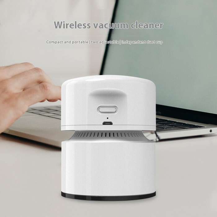 Green - USB Portable Handheld Vacuum Cleaner Mini 1800mAh Powerful Desktop Vacuum Cleaner Detachable