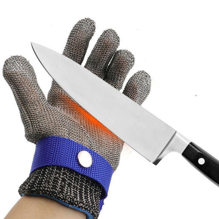 L-25cm - Stainless Steel Cut Resistant Glove Mesh Metal Glove Food Grade for Kitchen Cooking / Woodw