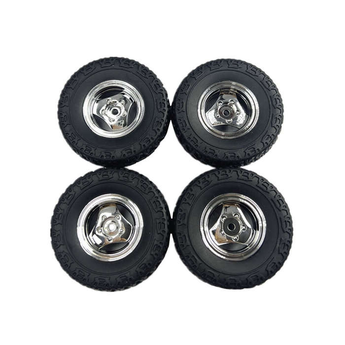 Black Silver - 4PCS LDRC 18401 1/18 Rock Crawler RC Car Original Parts Tires Wheels Vehicles Models