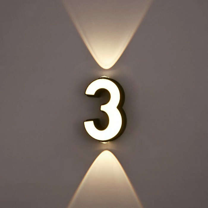 8 - LED Wall Lamp AC85~265V 7W Digit Number IP65 Waterproof Outdoor Wall Lamp Modern Style LED Lamp