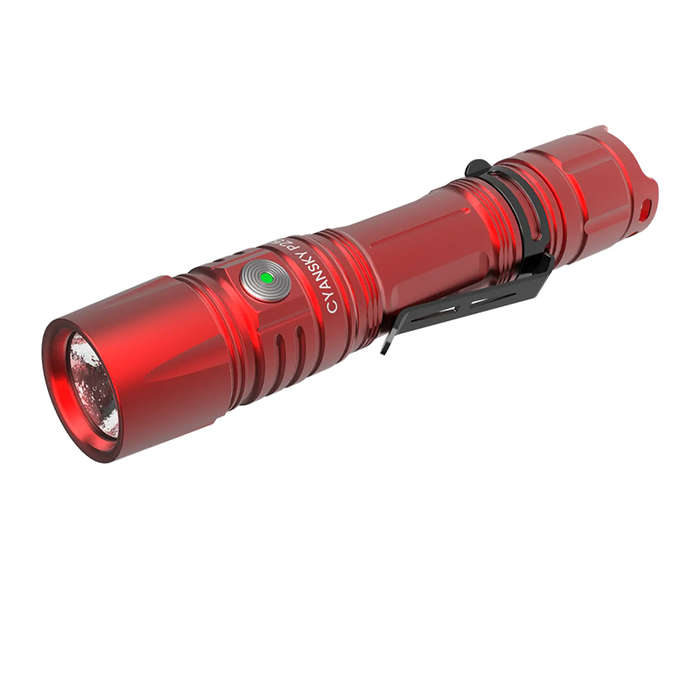 Red - CYANSKY P25 V2.0 3600lm Pale Silver Micro-arc Oxidation Outdoor Floodlight Flashlight 18650 ED