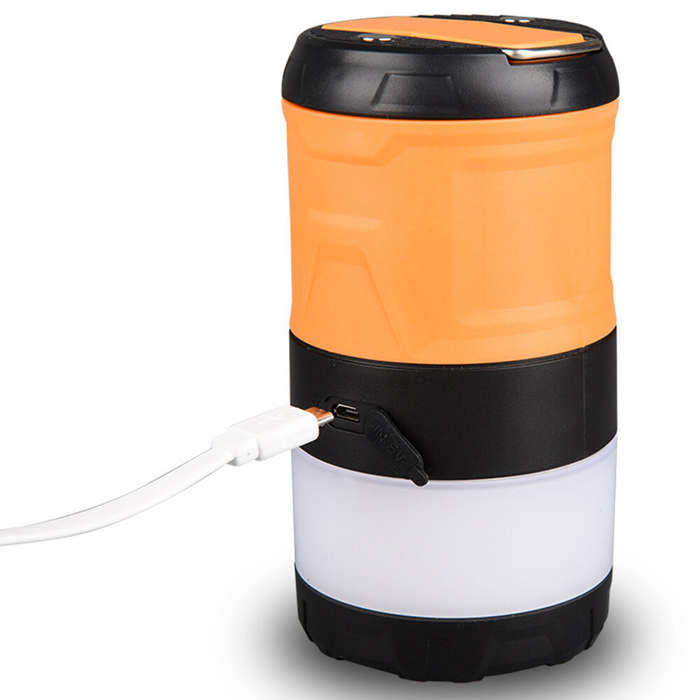 Orange - 3 in 1 Stretchable Electric Mosquito Killer Camping Lamp with Bug Zapper USB Rechargeable L