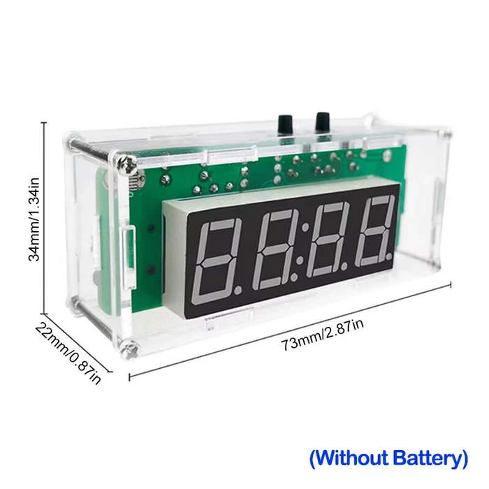 Blue - DIY Digital Clock Kit Multifunctional DS1302 USB Nixie Tube Display with Alarm Temperature Me