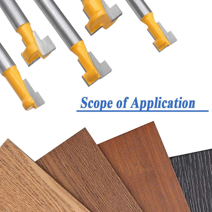 5Pcs - 5PCS 1/4 Inch Shank Keyhole Router Bits Set T Track T-Slot Bolts Router Bit Set for 5/16" 3/8