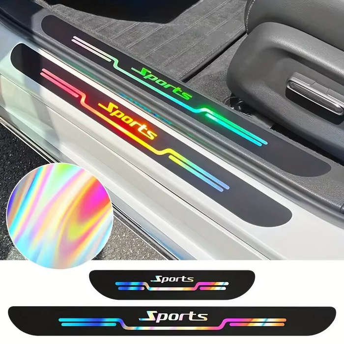 4pcs black - 4pcs Car Anti Scratch Door Sill Protector Sticker Strip Car Threshold Protection Bumper