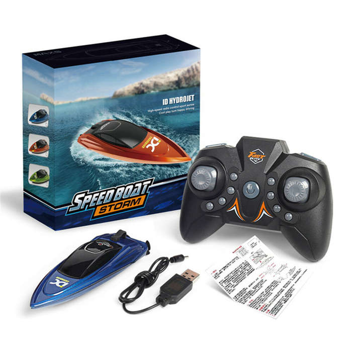 Green - Mini Remote Control High Speed RC Boat Led Light Palm Speed Boat Summer Water Toy Pool Toy