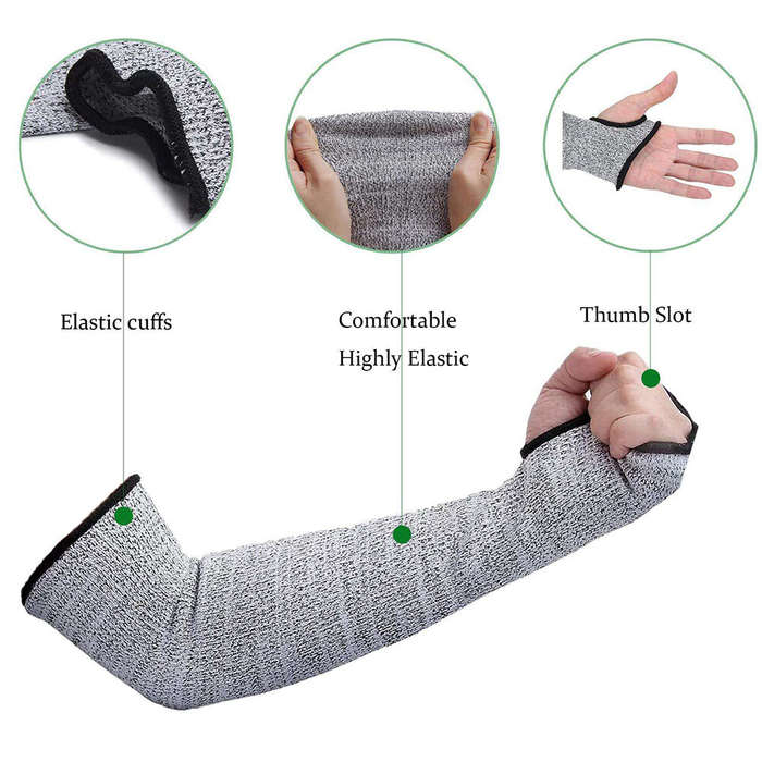 #1 - 1 Pc Anti-Cutting Anti-Slashing Arm Guards Anti-Cutting Sleeves With Steel Wire Gloves Level 5