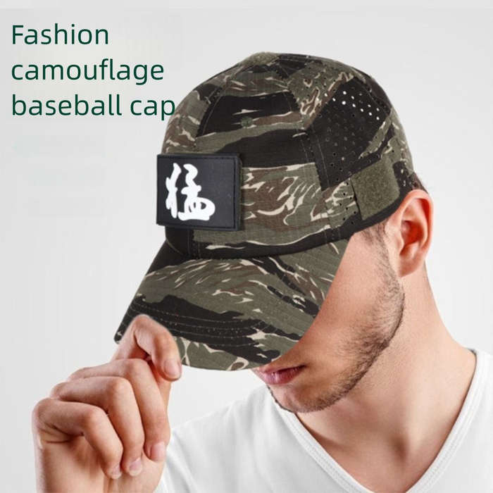 CP Camouflage - 1PC Men Camouflage Baseball Cap with Hook Loop Summer Breathable Sun Hat for Fishing