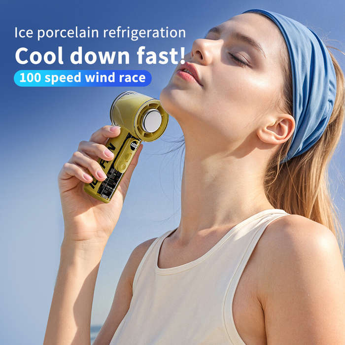 Black - Handheld 100 Wind Speed Ice Cooling Fan USB Small Desktop Portable Cooling High Speed Long E
